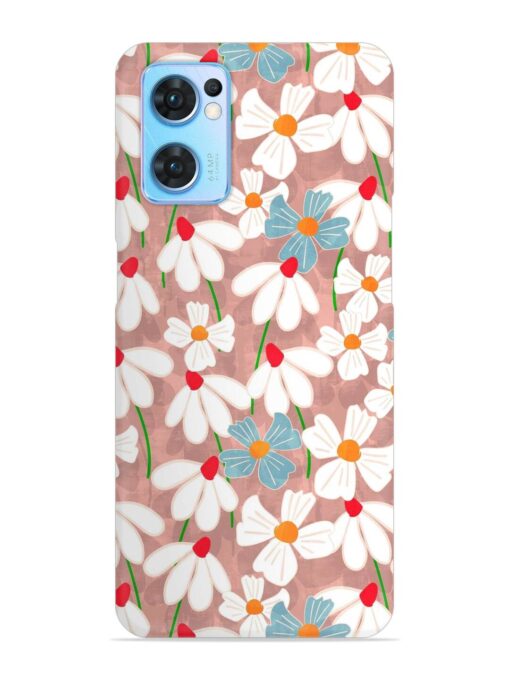 Abstract Petal Flowers Snap Case for Oppo Reno 7 (5G) Zapvi