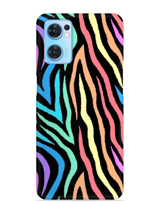 Colorful Abstract Zebra Snap Case for Oppo Reno 7 (5G) Zapvi