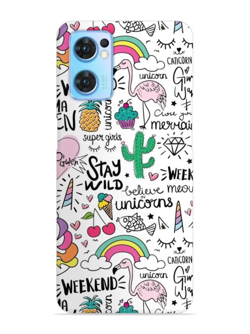 Unicorn Ice Cream Snap Case for Oppo Reno 7 (5G) Zapvi