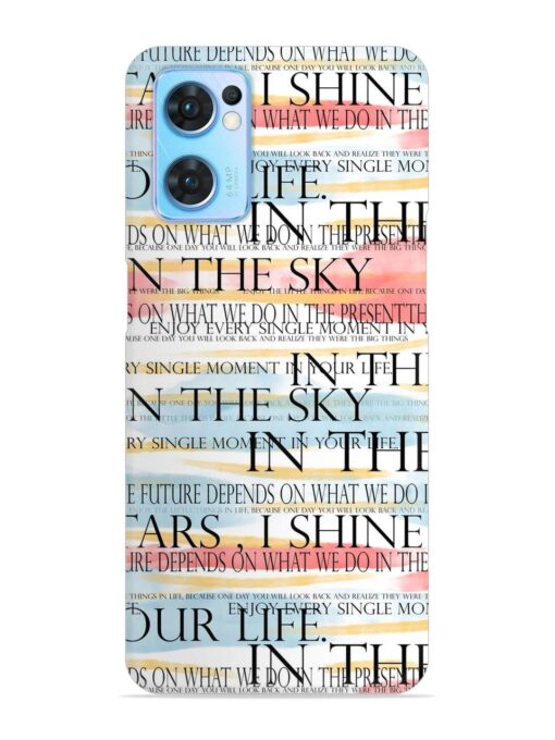 Seamless Slogans Pattern Snap Case for Oppo Reno 7 (5G) Zapvi