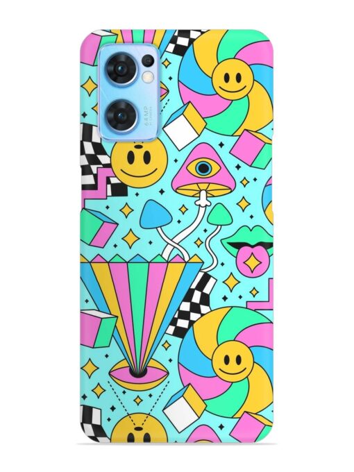 Trippy Rainbow 60S Snap Case for Oppo Reno 7 (5G) Zapvi