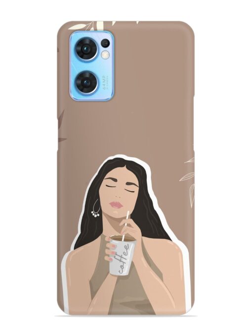 Girl With Coffee Snap Case for Oppo Reno 7 (5G) Zapvi