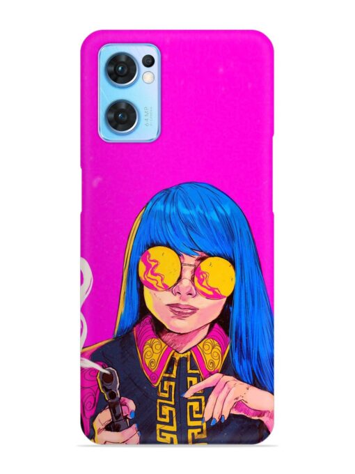 Aesthetic Anime Girl Snap Case for Oppo Reno 7 (5G) Zapvi