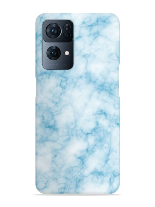 Blue White Natural Marble Snap Case for Oppo Reno 7 Pro (5G) Zapvi