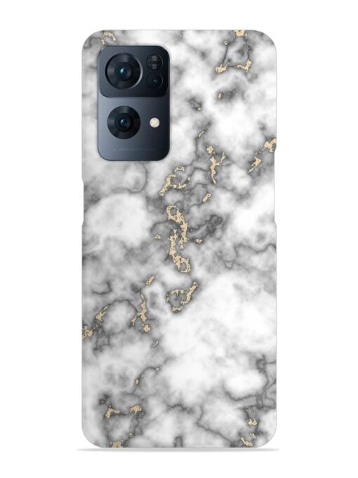 Gray And Gold Marble Snap Case for Oppo Reno 7 Pro (5G) Zapvi