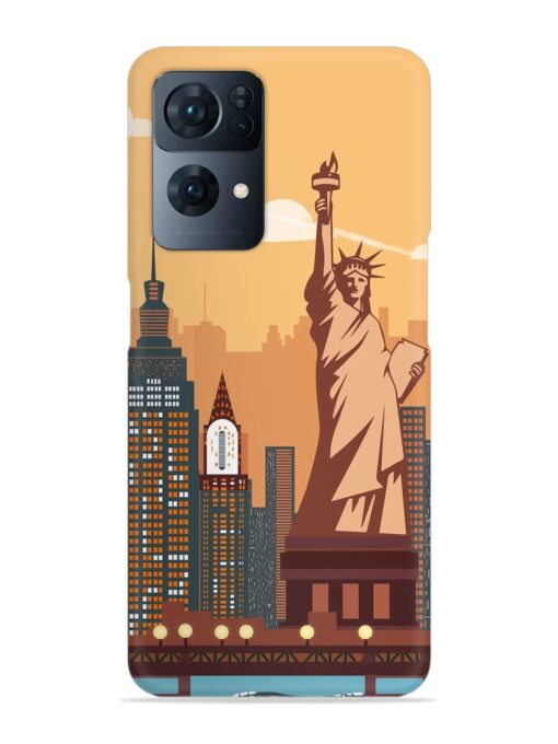 New York Statue Of Liberty Architectural Scenery Snap Case for Oppo Reno 7 Pro (5G) Zapvi