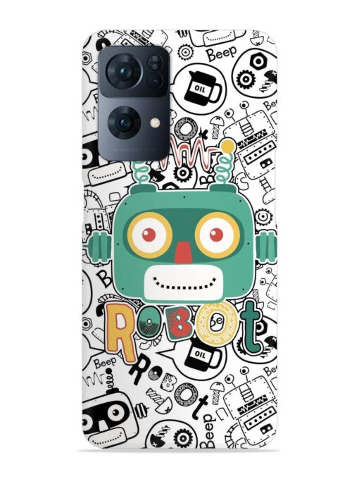 Robot Modern Seamless Pattern Snap Case for Oppo Reno 7 Pro (5G) Zapvi