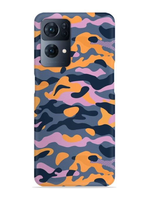 Camouflage Army Military English Orange Art Snap Case for Oppo Reno 7 Pro (5G)