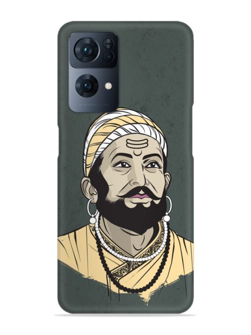 Shivaji Maharaj Vector Art Snap Case for Oppo Reno 7 Pro (5G)