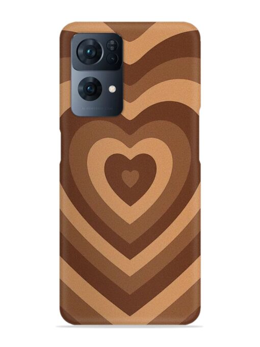 Brown Heart Snap Case for Oppo Reno 7 Pro (5G) Zapvi