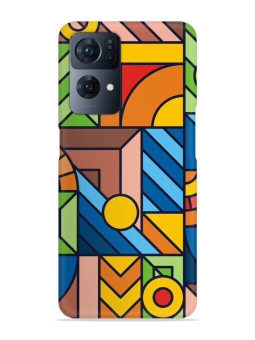 Colorful Geometric Snap Case for Oppo Reno 7 Pro (5G) Zapvi