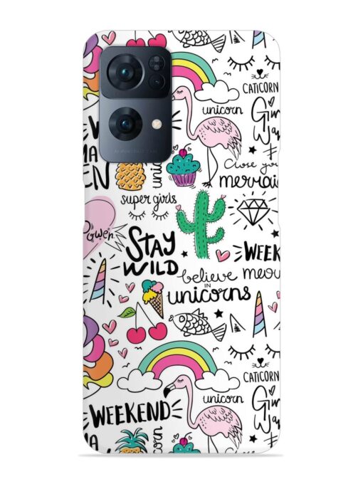 Unicorn Ice Cream Snap Case for Oppo Reno 7 Pro (5G) Zapvi