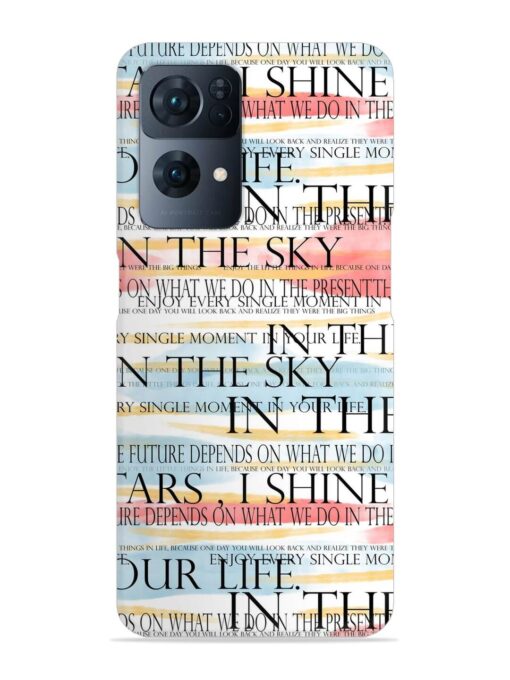 Seamless Slogans Pattern Snap Case for Oppo Reno 7 Pro (5G)