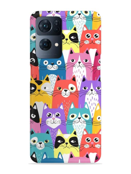 Funny Cartoon Cats Snap Case for Oppo Reno 7 Pro (5G) Zapvi