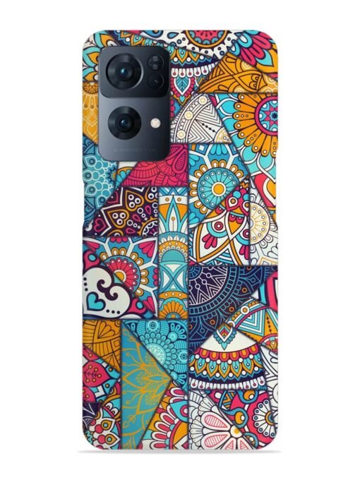 Patchwork Pattern Vintage Snap Case for Oppo Reno 7 Pro (5G) Zapvi