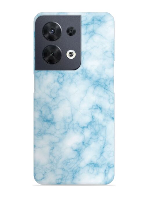 Blue White Natural Marble Snap Case for Oppo Reno 8 (5G) Zapvi