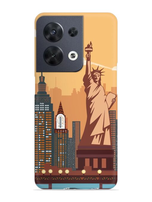 New York Statue Of Liberty Architectural Scenery Snap Case for Oppo Reno 8 (5G) Zapvi