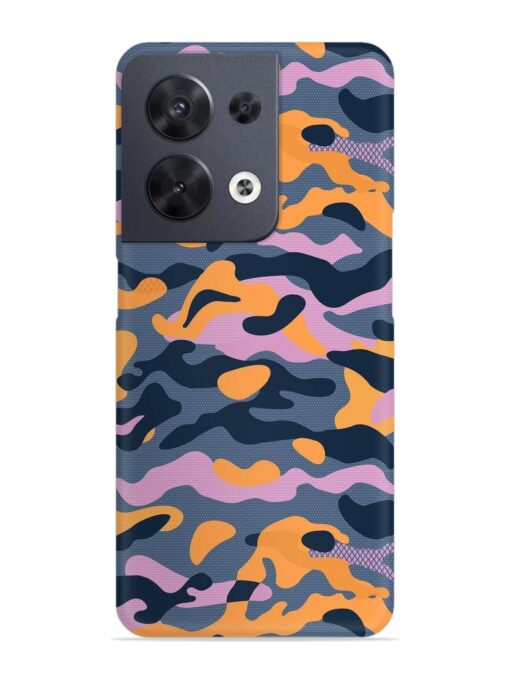 Camouflage Army Military English Orange Art Snap Case for Oppo Reno 8 (5G) Zapvi