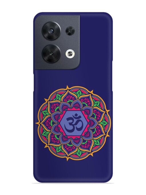 Om Mandala Art Blue Snap Case for Oppo Reno 8 (5G) Zapvi