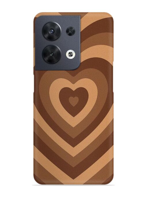 Brown Heart Snap Case for Oppo Reno 8 (5G) Zapvi