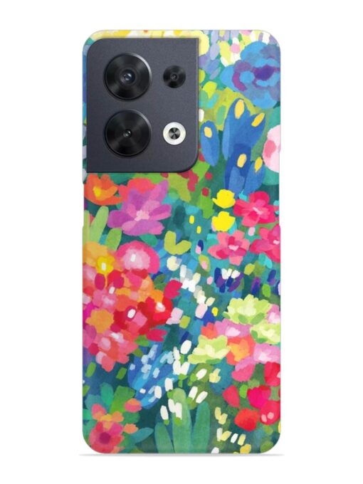 Watercolor Flower Art Snap Case for Oppo Reno 8 (5G)