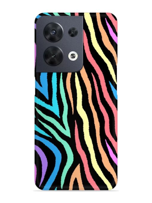 Colorful Abstract Zebra Snap Case for Oppo Reno 8 (5G) Zapvi