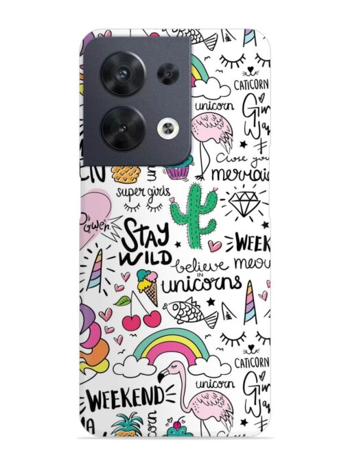 Unicorn Ice Cream Snap Case for Oppo Reno 8 (5G) Zapvi