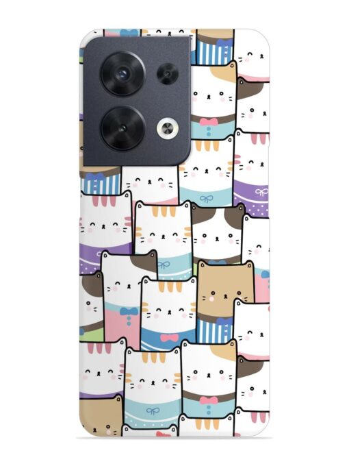 Cute Adorable Cat Snap Case for Oppo Reno 8 (5G) Zapvi