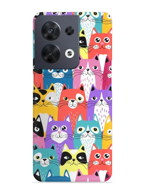 Funny Cartoon Cats Snap Case for Oppo Reno 8 (5G)