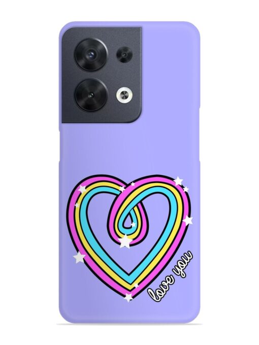 Colorful Rainbow Heart Snap Case for Oppo Reno 8 (5G)