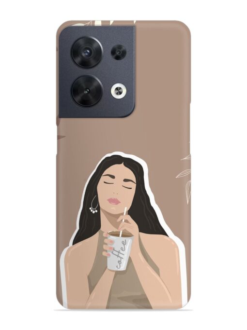 Girl With Coffee Snap Case for Oppo Reno 8 (5G) Zapvi