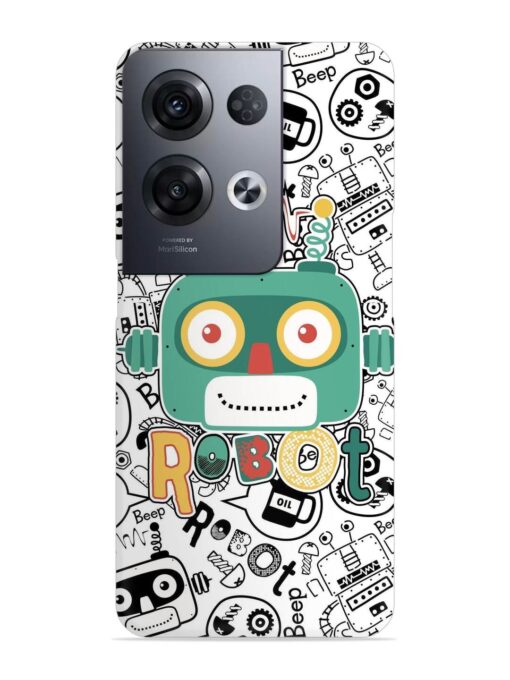 Robot Modern Seamless Pattern Snap Case for Oppo Reno 8 Pro (5G) Zapvi