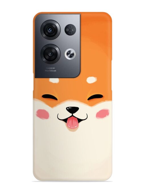 Cute Dog Face Vector Snap Case for Oppo Reno 8 Pro (5G) Zapvi