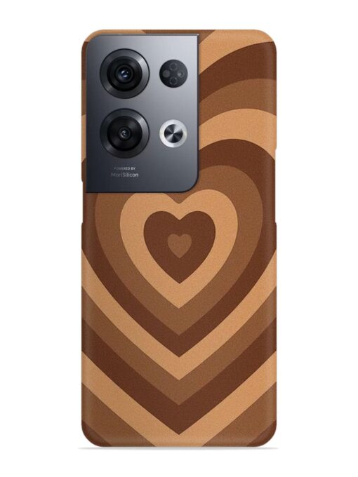 Brown Heart Snap Case for Oppo Reno 8 Pro (5G) Zapvi