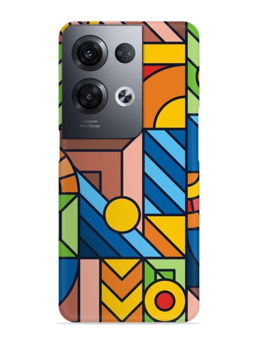 Colorful Geometric Snap Case for Oppo Reno 8 Pro (5G) Zapvi