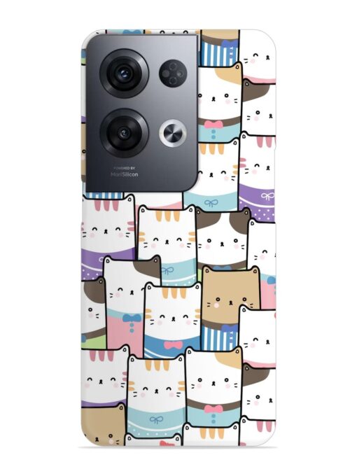 Cute Adorable Cat Snap Case for Oppo Reno 8 Pro (5G) Zapvi