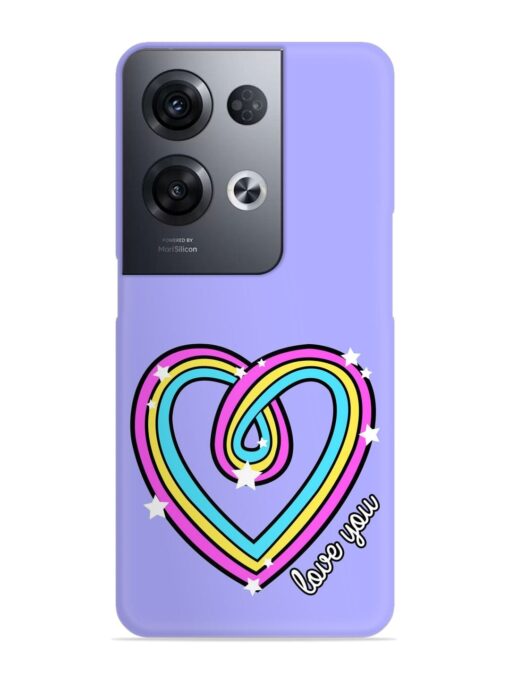 Colorful Rainbow Heart Snap Case for Oppo Reno 8 Pro (5G)