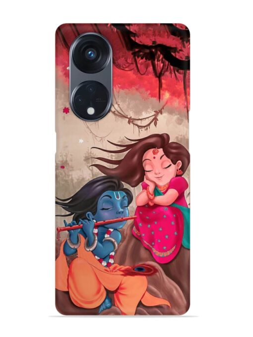 Radhe Krishna Water Art Snap Case for Oppo Reno 8T (5G) Zapvi