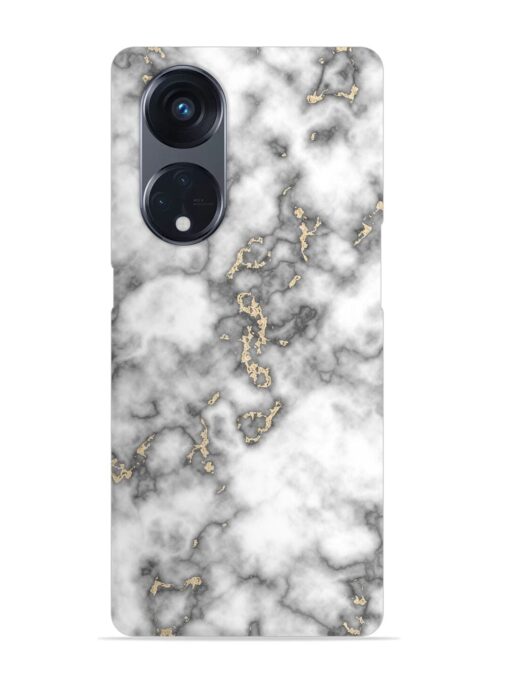 Gray And Gold Marble Snap Case for Oppo Reno 8T (5G) Zapvi