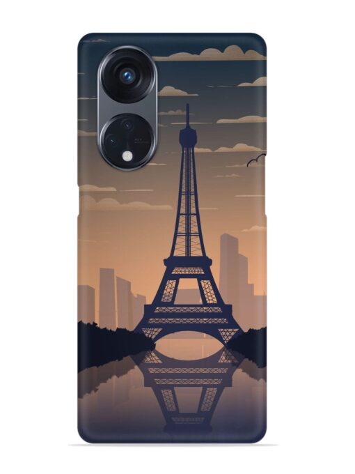 France Paris Eiffel Tower Gradient Snap Case for Oppo Reno 8T (5G) Zapvi