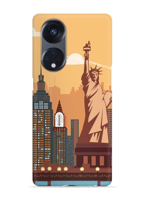 New York Statue Of Liberty Architectural Scenery Snap Case for Oppo Reno 8T (5G) Zapvi