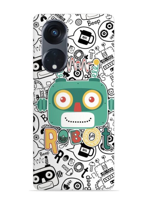 Robot Modern Seamless Pattern Snap Case for Oppo Reno 8T (5G) Zapvi