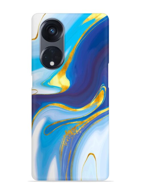 Watercolor Background With Golden Foil Snap Case for Oppo Reno 8T (5G) Zapvi