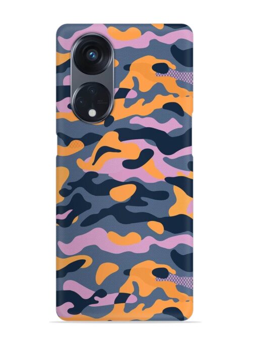 Camouflage Army Military English Orange Art Snap Case for Oppo Reno 8T (5G) Zapvi