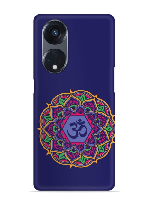 Om Mandala Art Blue Snap Case for Oppo Reno 8T (5G) Zapvi