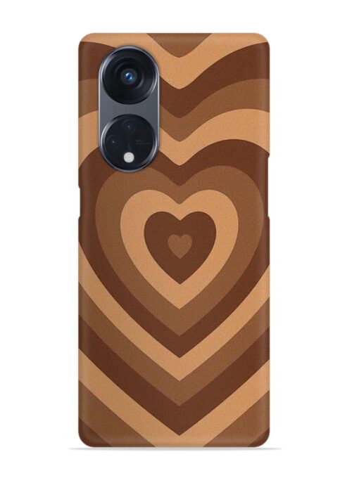 Brown Heart Snap Case for Oppo Reno 8T (5G)