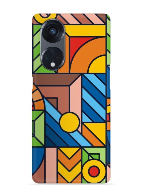 Colorful Geometric Snap Case for Oppo Reno 8T (5G) Zapvi