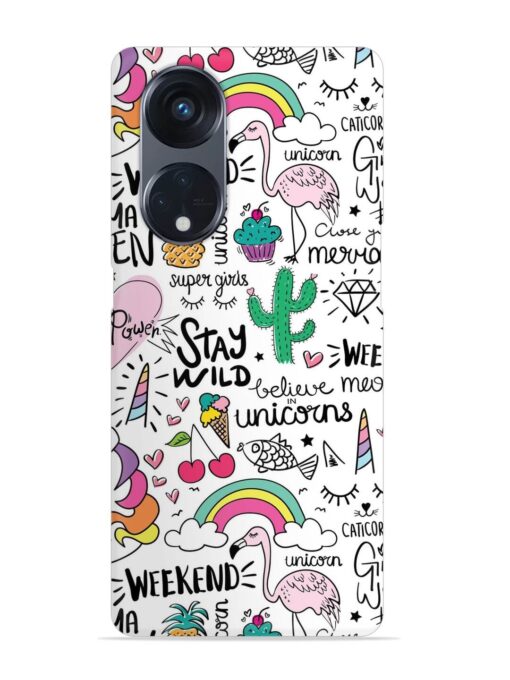 Unicorn Ice Cream Snap Case for Oppo Reno 8T (5G)