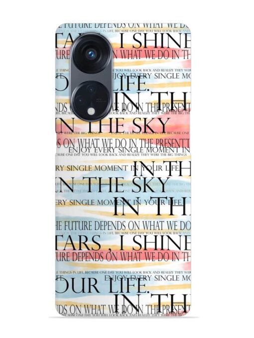 Seamless Slogans Pattern Snap Case for Oppo Reno 8T (5G)