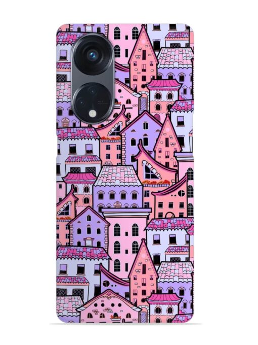 Seamless Pattern Houses Snap Case for Oppo Reno 8T (5G) Zapvi